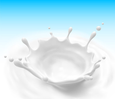 牛奶滴和波纹，天然乳制品，酸奶或奶油。