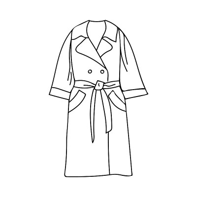 矢量的女人斗篷涂鸦插图。手绘斗篷插图矢量。涂鸦斗篷图标在向量。