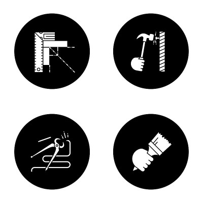 建筑工具字形图标集