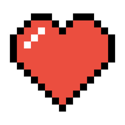 Vector red heart pixel art