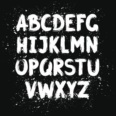 手绘笔墨拉丁字母