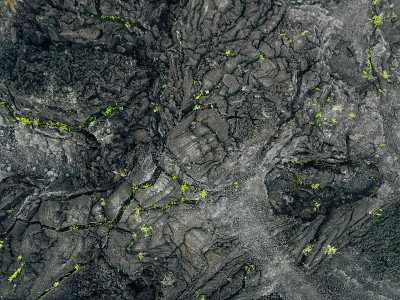 印尼巴图尔火山鸟瞰图