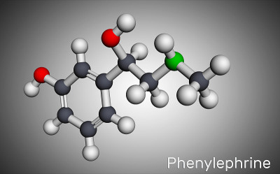 Phenylephrine molecule. It is nasal decongestant w