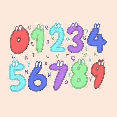 可爱的数字，卡通