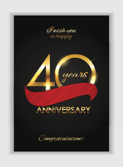 模板40周年纪念祝贺矢量插图