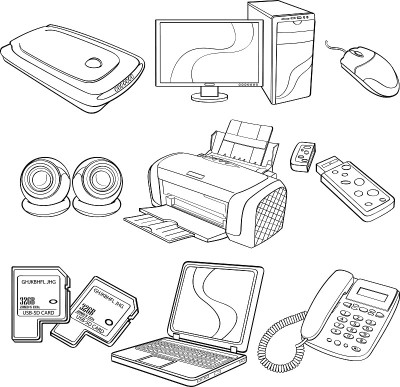 数字产品插图在黑色和白色