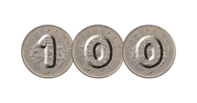 用五便士硬币数100