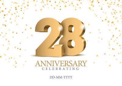 28日纪念日。黄金3 d数字。