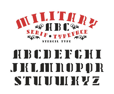 衬线模版字体的Stock vector set