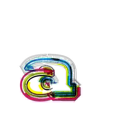 五颜六色的蹩脚货字体。字母a