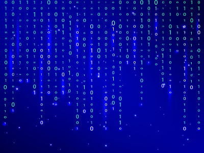 矩阵的蓝色背景。矢量插图。
