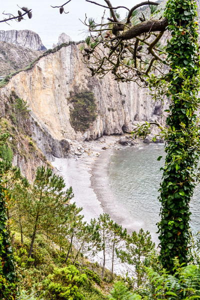 瀑布在锡安国家公园，照片作为背景，在安静的海滩，安静的海滩，阿斯图里亚斯公国，西班牙欧洲