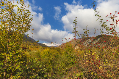 金秋高山峻岭