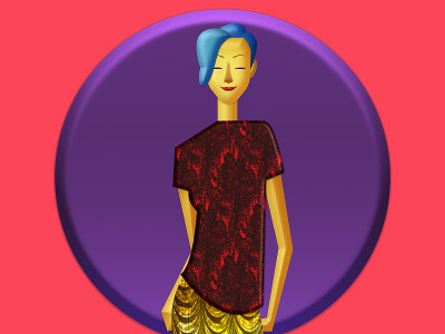蓝色头发的女人象征。