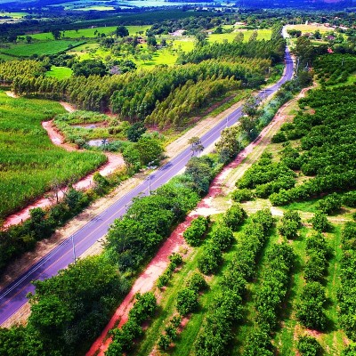 农村景色鸟瞰图