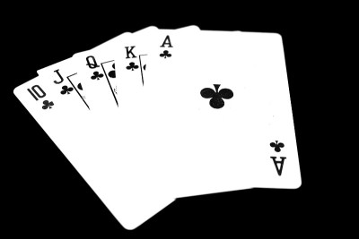 孤立的纸牌游戏。Deck of Play Card On Black Background适合任何用