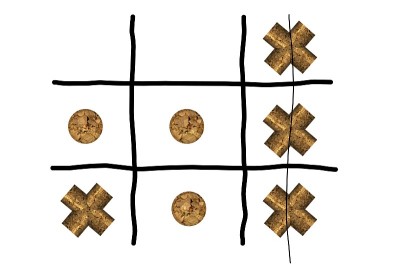 一字棋游戏的抽象图像来自于白色的背景