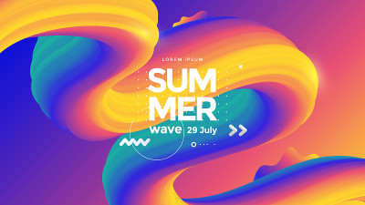 电子音乐节夏季波浪派对海报