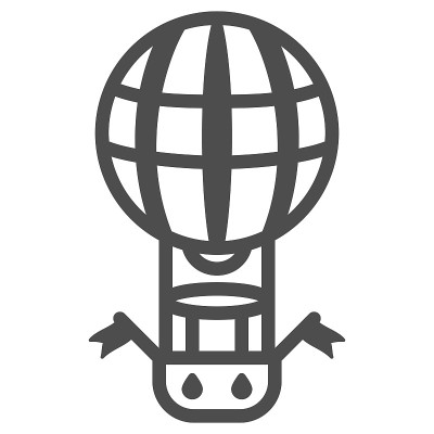 条纹气球与篮子线图标，气球节日的概念，航空运输旅游标志上的白色背景，在移动，web的轮廓风格的热气球