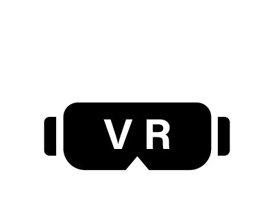 插图描绘了一个简单的图标剪影的VR设备