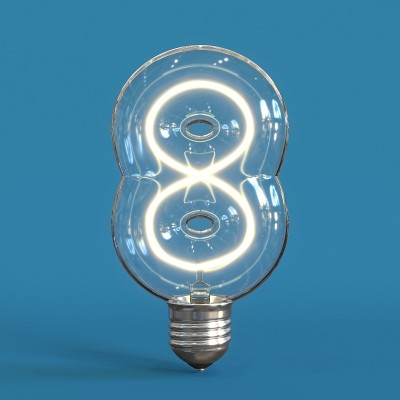 灯泡3d字体3d渲染数字8