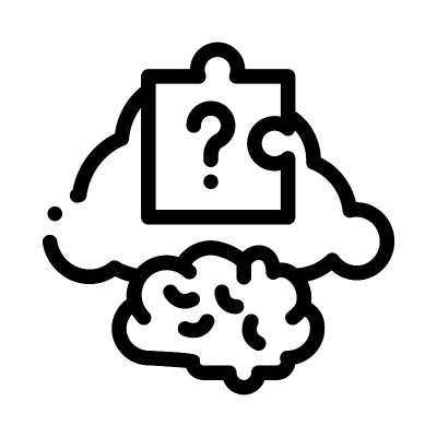脑拼图图标矢量轮廓插图