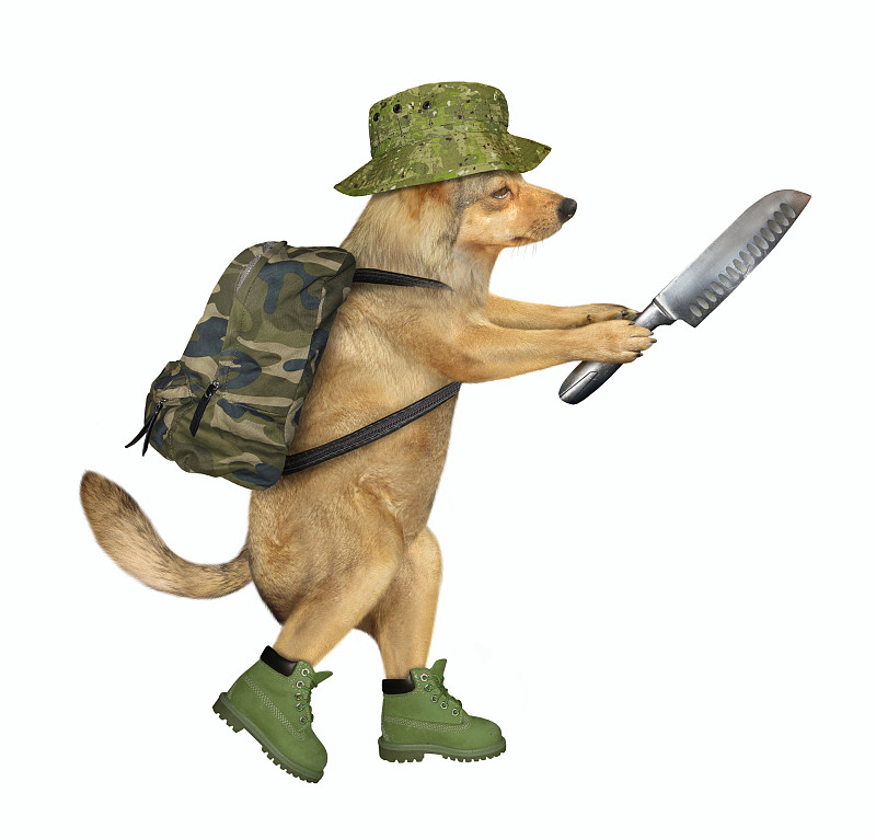 狗兵拿着一把刀