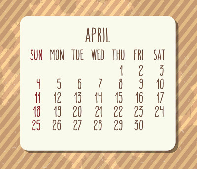 2021年4月月度复古棕色日历