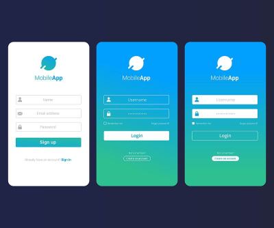 Login and register form templates user interface