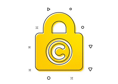 版权锁图标。文案的迹象。向量