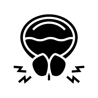 前列腺阻塞尿管字形图标矢量插图
