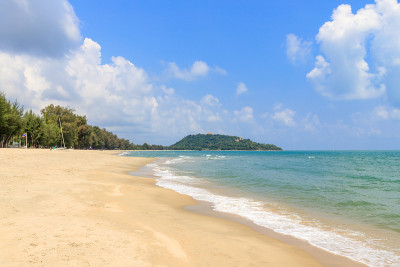 美丽的海在Baan Grood海滩，Bang Saphan, Prachuap Khiri Khan