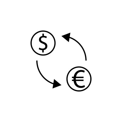 外汇，箭头，美元，欧元图标。财务说明元素。标志和符号图标可以用于网页，标志，移动应用程序，UI, U