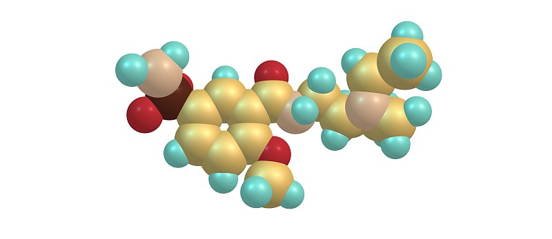 Sulpiride分子结构孤立于白色