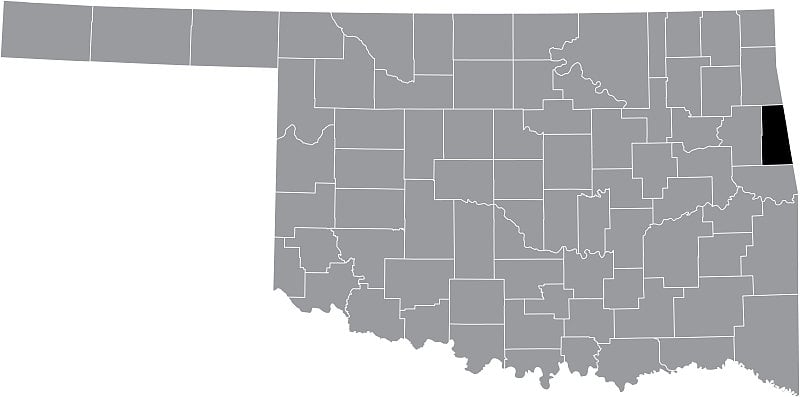 美国俄克拉何马州阿代尔县的位置地图