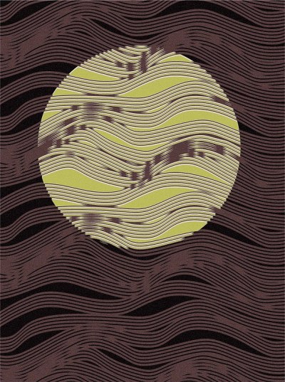 月亮和夜空的棕色插图画