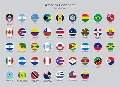 美洲大陆国家旗图标收集，聊天旗图标
