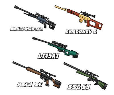 狙击步枪武器卡通设计