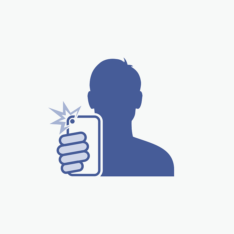 Guy taking self photo icon - vector illustration