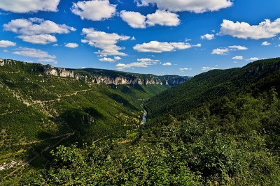 在Les Vignes上面的峡谷Du Tarn峡谷，可以看到Chateau de Blanquefo