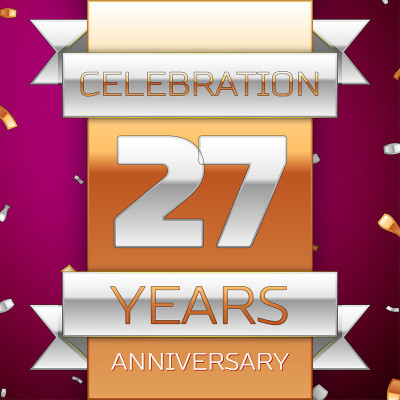 Realistic Twenty seven 27 Years Anniversary Celebr