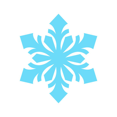 矢量孤立雪花图标在白色背景