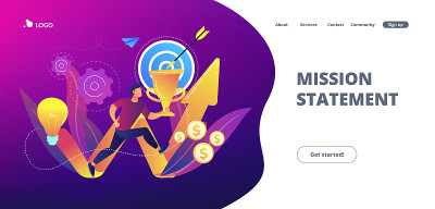 商业使命概念登陆页面。