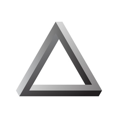 不可能Perrose三角形。三维形状。矢量图