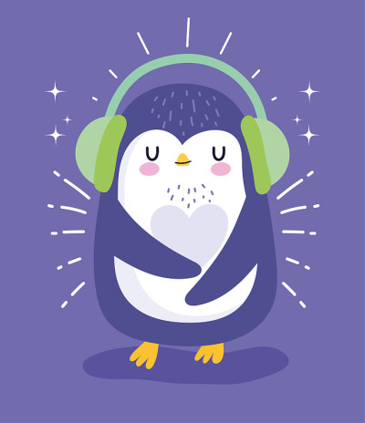 penguin ear muffs winter antarctic bird animal car