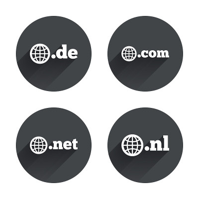 顶级域名的迹象。De, Com, Net和Nl