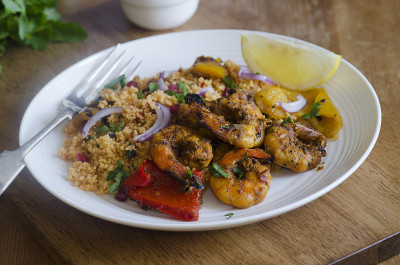 Piri-piri prawns