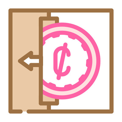 硬币接受颜色图标矢量插图