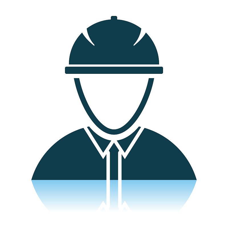 Icon Of Construction Worker Head In Helmet