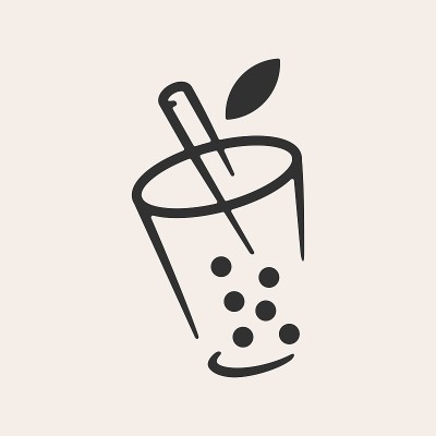 泡沫茶潮复古矢量图标插图